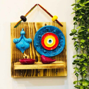 Porte-clés mural décoratif et fait main avec design Oiseau & Soleil