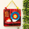 Porte-clés mural décoratif et fait main avec design Oiseau & Soleil