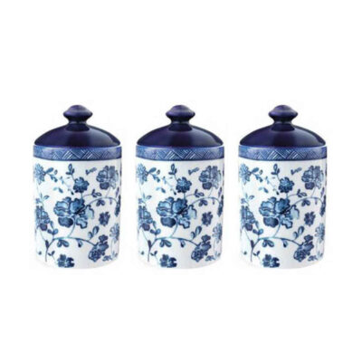 Bocal en porcelaine pour la cuisine Modèle Fleur Cruet, Ensemble de 3