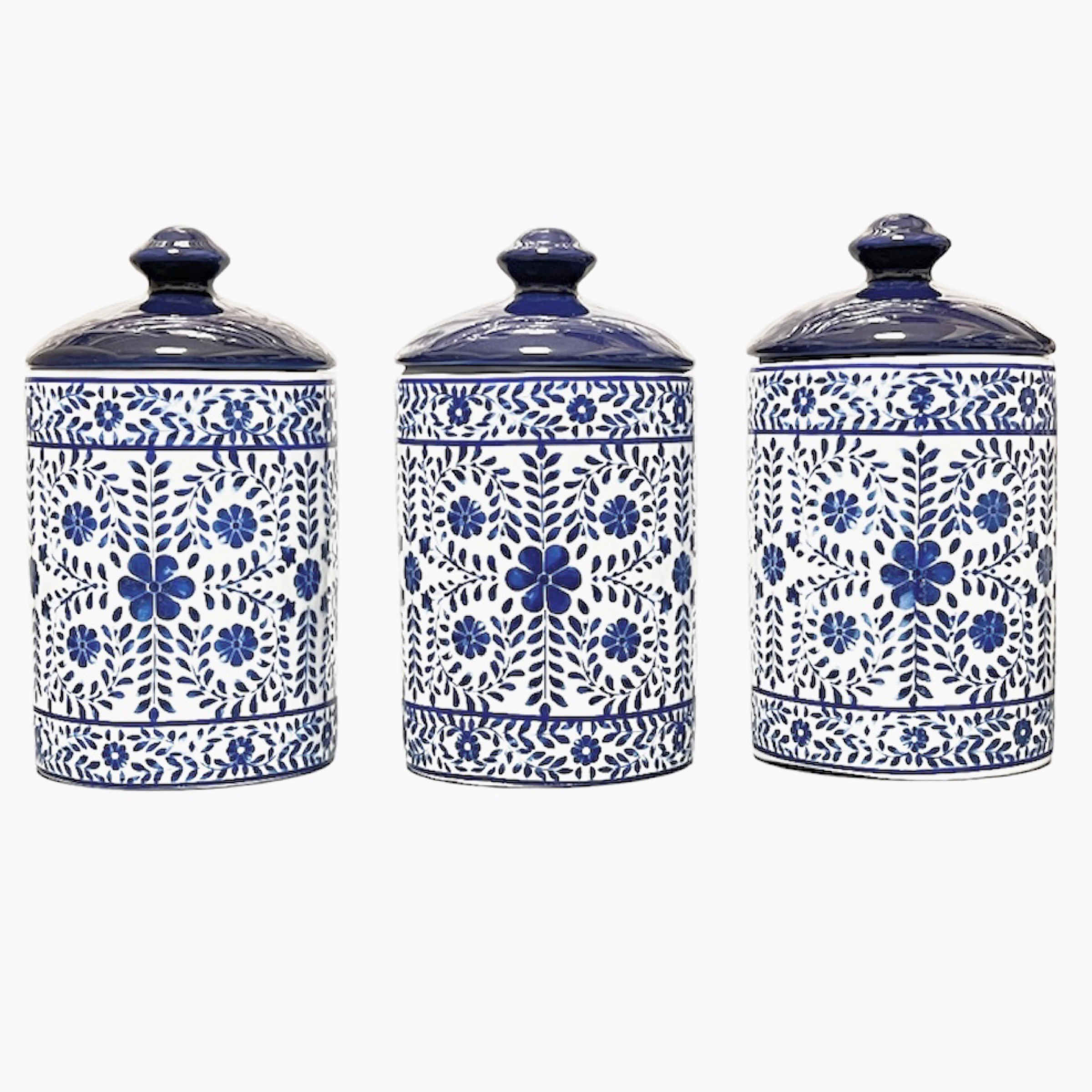 Bocal en porcelaine pour la cuisine Modèle Papillon, Ensemble de 3