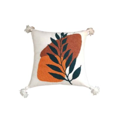 Housse de Coussin Punch Needle – Design Abstrait Brodé