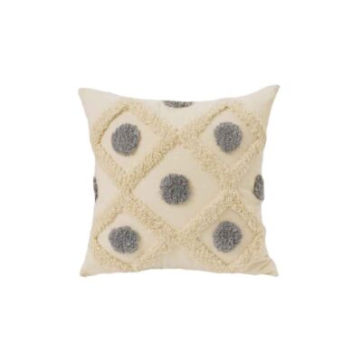Housse de Coussin Punch Needle – Design Géométrique Brodé