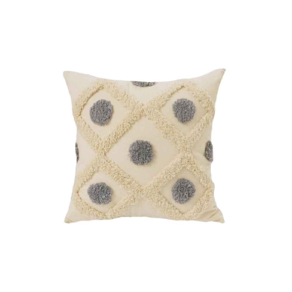 Housse de Coussin Punch Needle - Design Géométrique Brodé