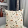 Housse de Coussin Punch Needle - Design Camomille Blanche Brodé