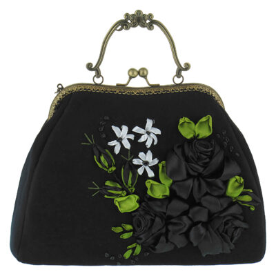 Pochette à broderie en ruban – Velours avec design Malih