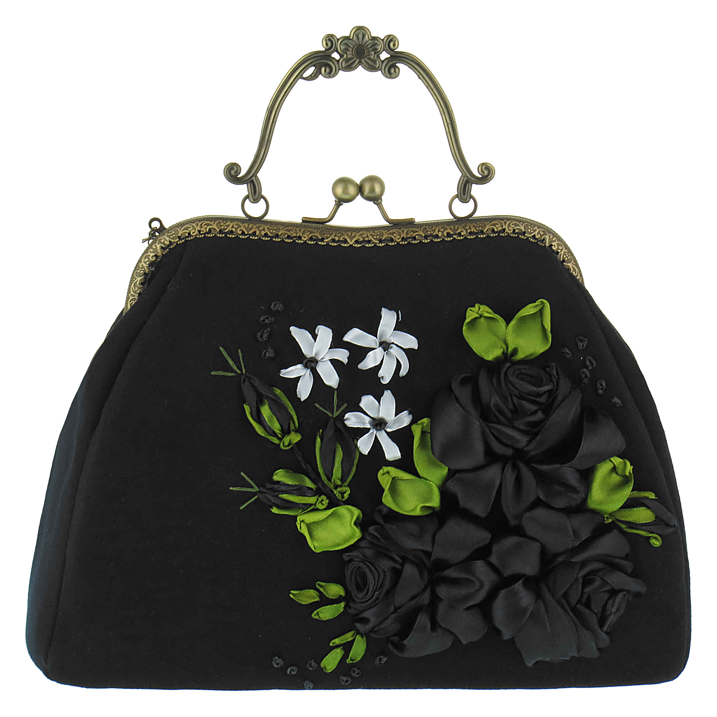Pochette à broderie en ruban - Velours avec design Malih