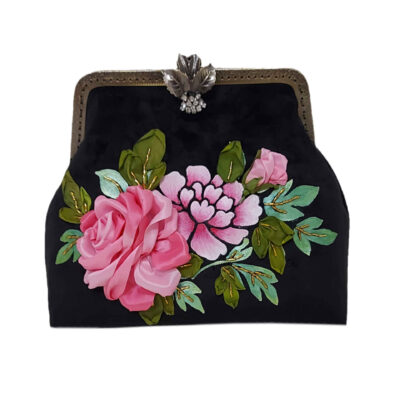 Pochette à broderie en ruban – Velours avec design Navazesh