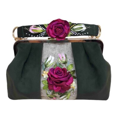 Pochette à broderie en ruban – Velours avec motif Pile
