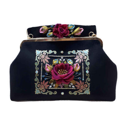 Pochette à broderie en ruban – Velours avec design Samira