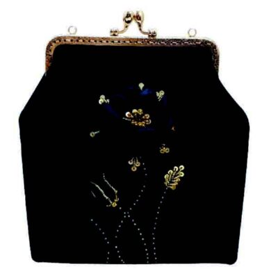 Pochette à broderie en ruban – Velours avec design Sarafraz