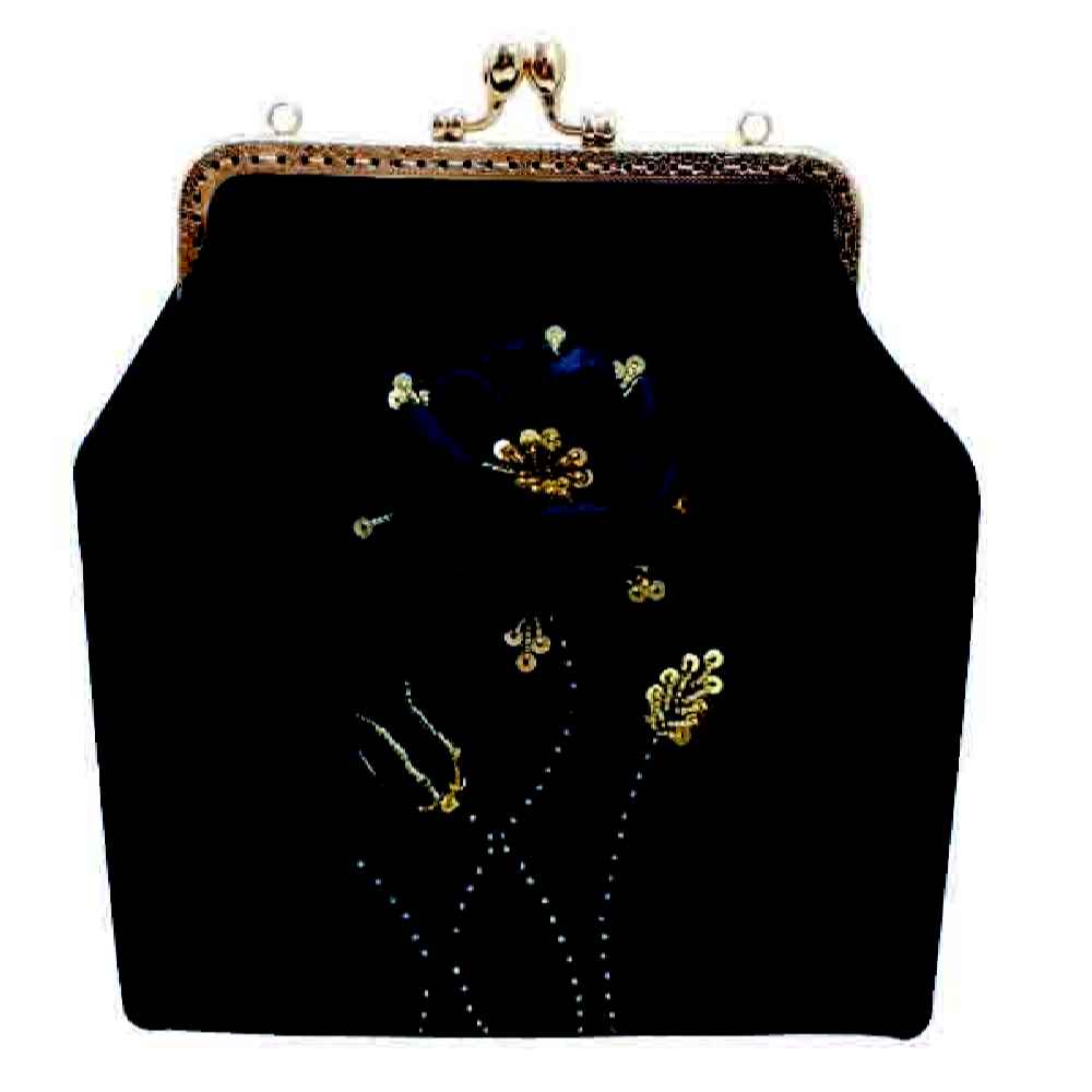 Pochette à broderie en ruban - Velours avec design Sarafraz