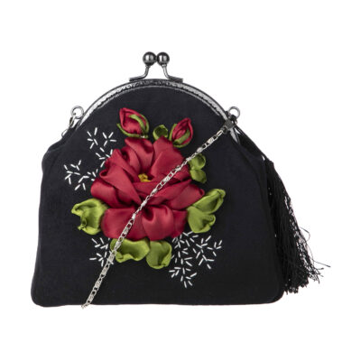 Pochette en broderie de ruban – Velours avec design Tahoora