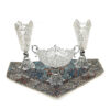 Set de 3 vases décoratifs en filigrane persan recouvert d'argent et bol Fakher