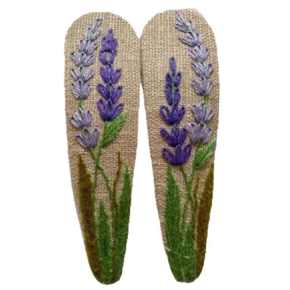 Set de Pinces à Cheveux à Clip Forme Goutte avec Design de Fleur Violette