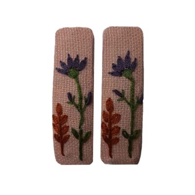 Set de Pinces à Cheveux à Clip Forme Rectangulaire avec Design de Fleur