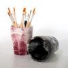 Porte-stylo en pierre pour bureau avec design marbré modèle Glass