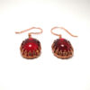 Boucles d'oreilles en cuivre faites à la main avec pierre rouge artificielle