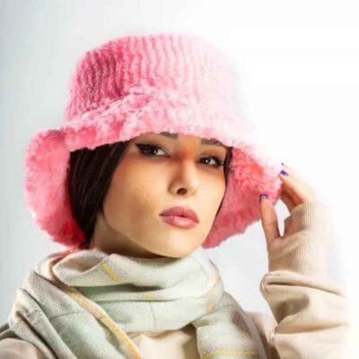 Chapeau seau en fausse fourrure pour femmes – Modèle Simple Pink