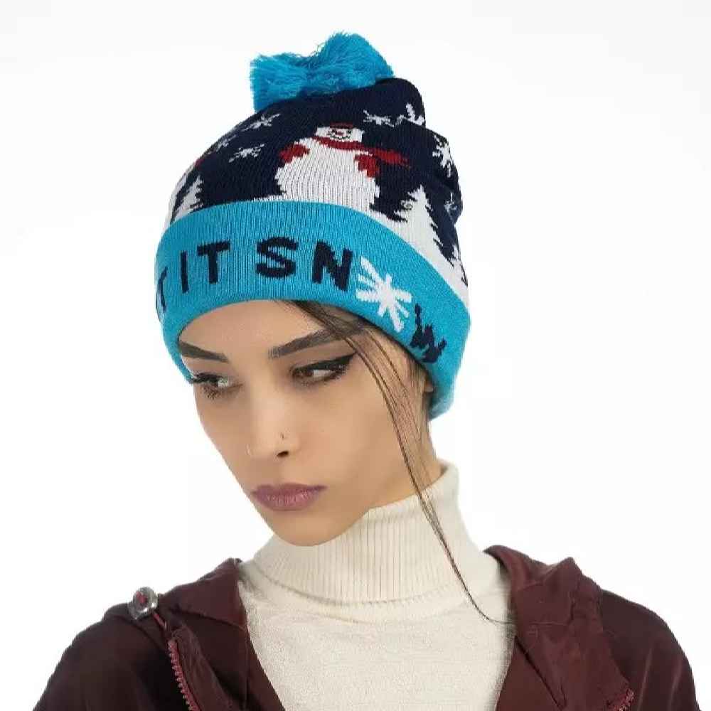 Bonnet d'hiver en tricot pour femmes - Modèle Neige
