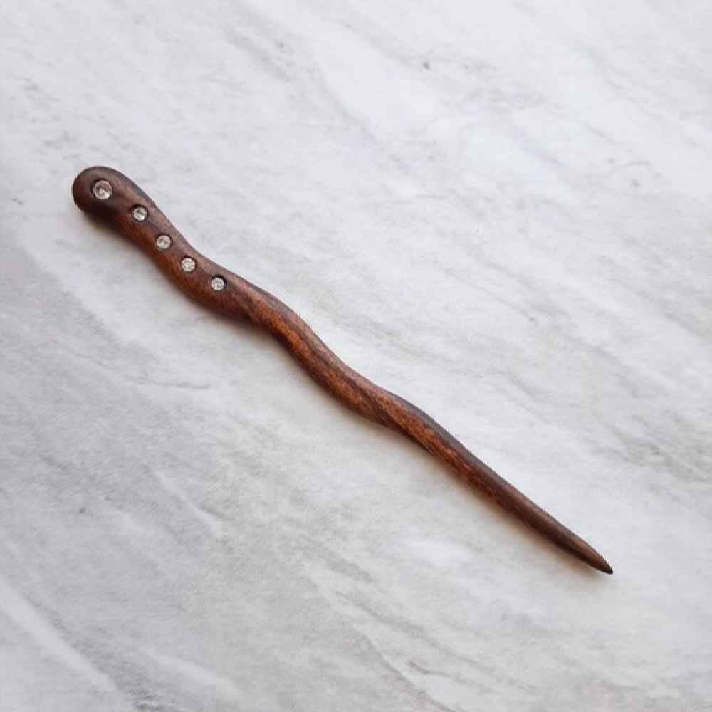 Bâtonnet de cheveux en bois fait main Courbé Convient pour Cheveux Longs