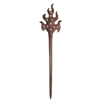 Bâtonnet de cheveux Kanzashi en bois fait main Design Matter Feu Grande Taille