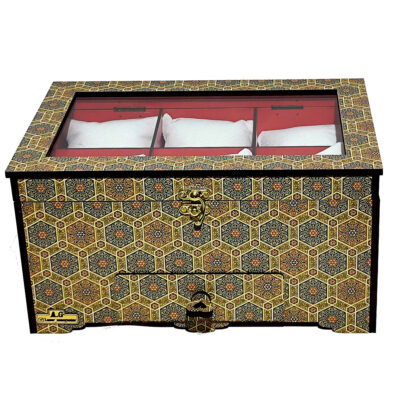 Wooden Watch Box – 6 Slots, Inspired by Persian Elegance