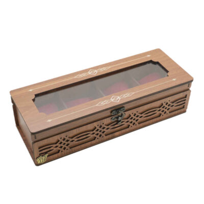Wooden Watch Box with Velvet Pillows – 4 Slots