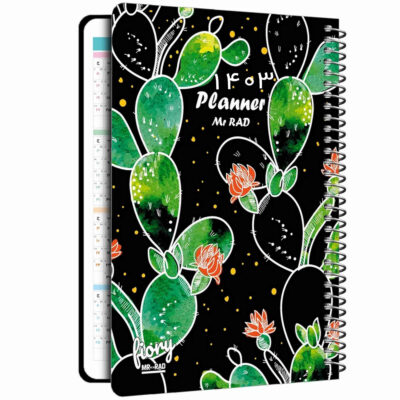 Carnet de planification quotidienne du calendrier persan 1403 modèle motif Cactus