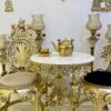 Théière en laiton artisanale avec design floral élégant Paon