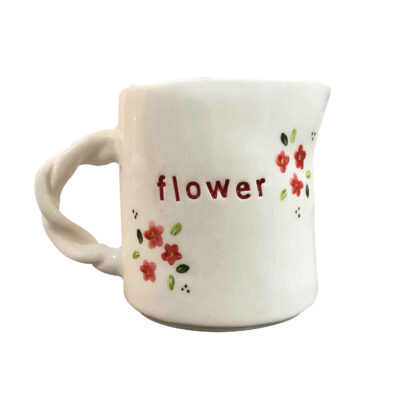 Pichet en Poterie Fait Main avec Motif Floral Modèle Mini