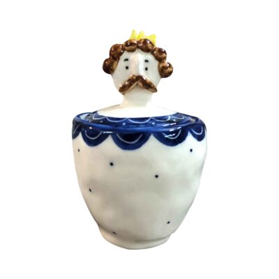 Bol à sucre en céramique avec couvercle, style artistique Doll King