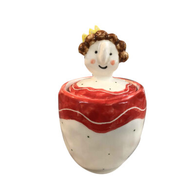 Bol à sucre en céramique avec couvercle, style artistique Doll Queen