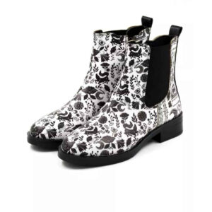 Bottines Chelsea Imprimé Graffiti – Cuir Synthétique avec Fermeture Éclair
