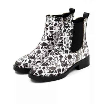 Bottines Chelsea Imprimé Graffiti – Cuir Synthétique avec Fermeture Éclair