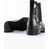 Bottes Chelsea à imprimé graffiti – Cuir synthétique avec motif de fleur orange