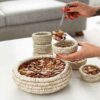 Panier de rangement en feuille de palmier tissé à la main persan