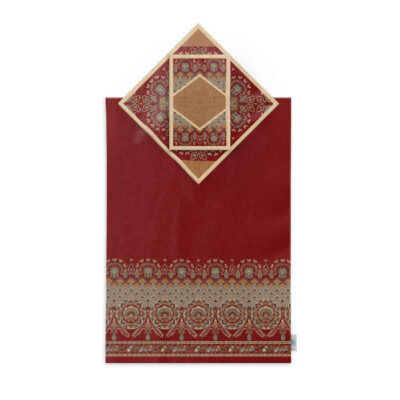 Tapis de Prière Islamique Léger avec Velours Rouge Brique