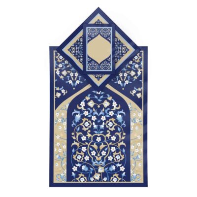 Tapis de Prière Islamique en Velours Léger avec Motif Floral
