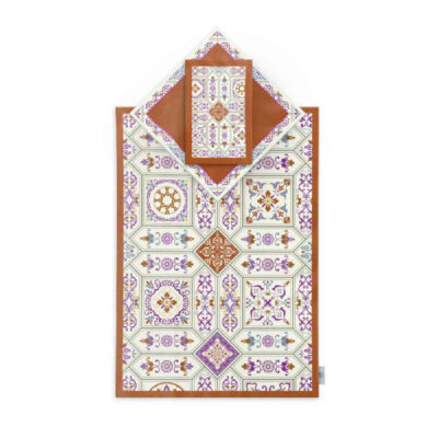 Tapis de Prière Islamique en Velours avec Motif Floral Minimaliste