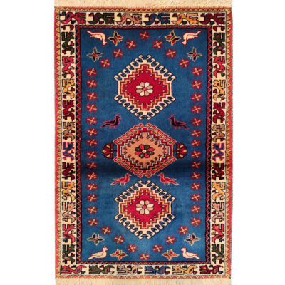Tapis de prière persan authentique noué à la main et luxueux Sajada Diamant
