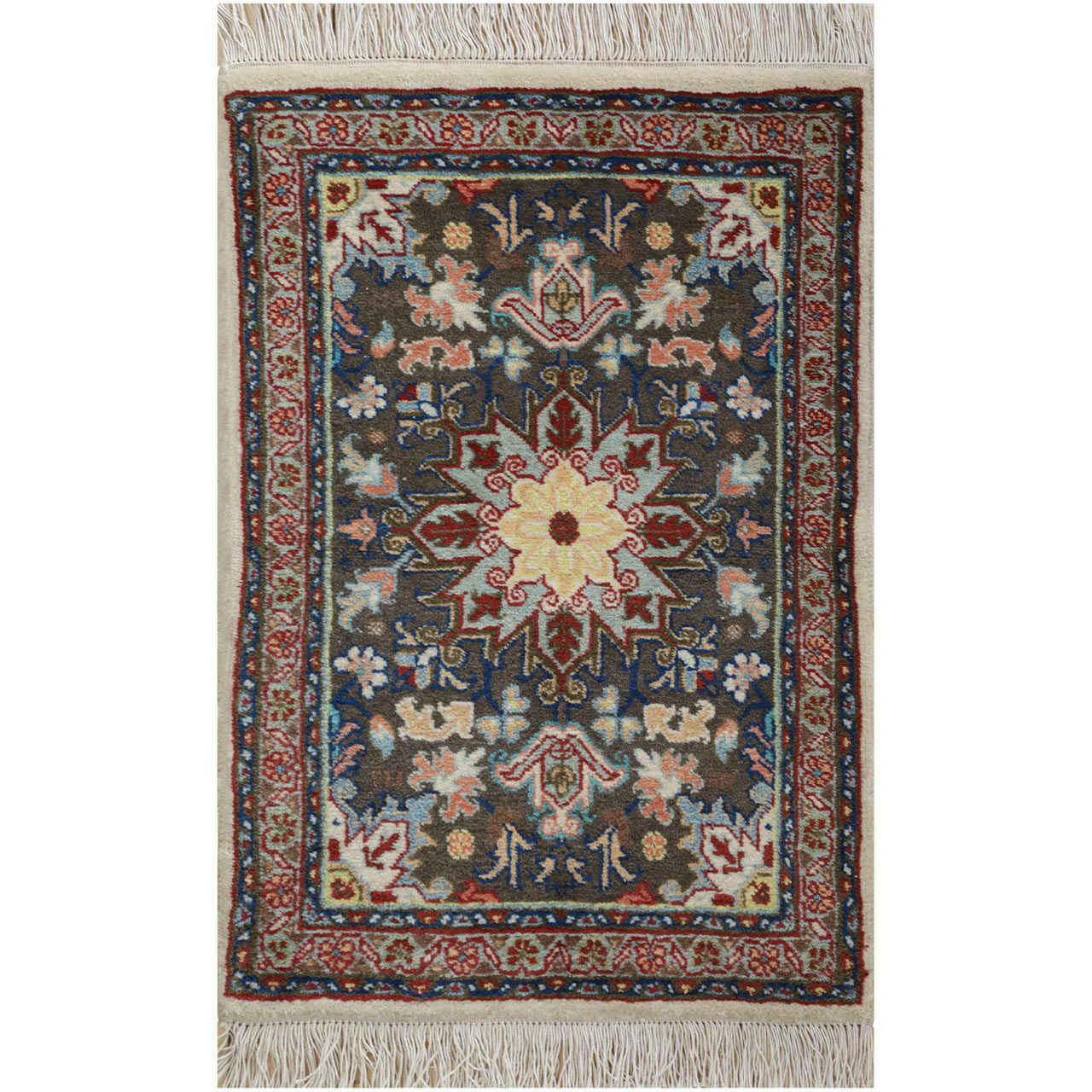 Tapis de prière persan authentique noué à la main et luxueux Sajada Haris