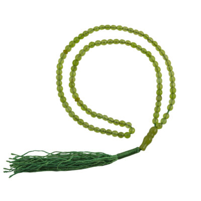 Chapelet islamique en agate verte avec 101 perles (Tasbih)