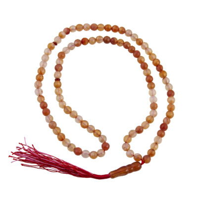 Chapelet islamique en agate orange avec 101 perles