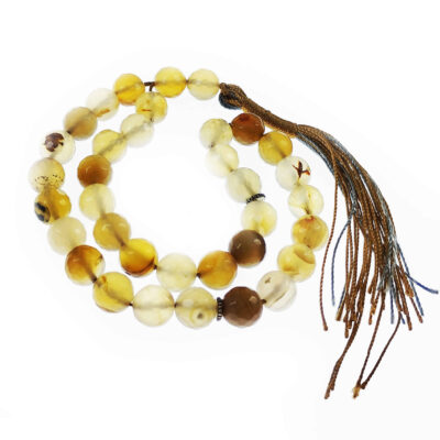 Chapelet islamique en agate dendritique – 33 perles