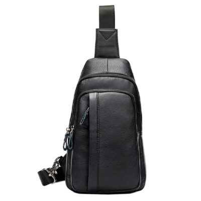 Sac bandoulière en cuir avec de nombreux compartiments