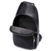 Sac bandoulière en cuir pour hommes et femmes Couleur noire