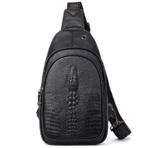 Sac bandoulière en cuir avec doublure en polyester coton