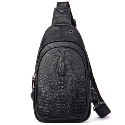 Sac bandoulière en cuir avec doublure en polyester coton