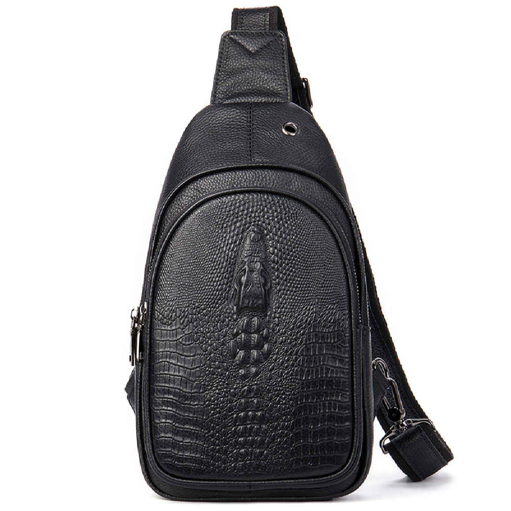 Sac bandoulière en cuir avec doublure en polyester coton