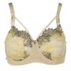 Ensemble de lingerie soutien-gorge en dentelle & string brodé avec bretelles réglables